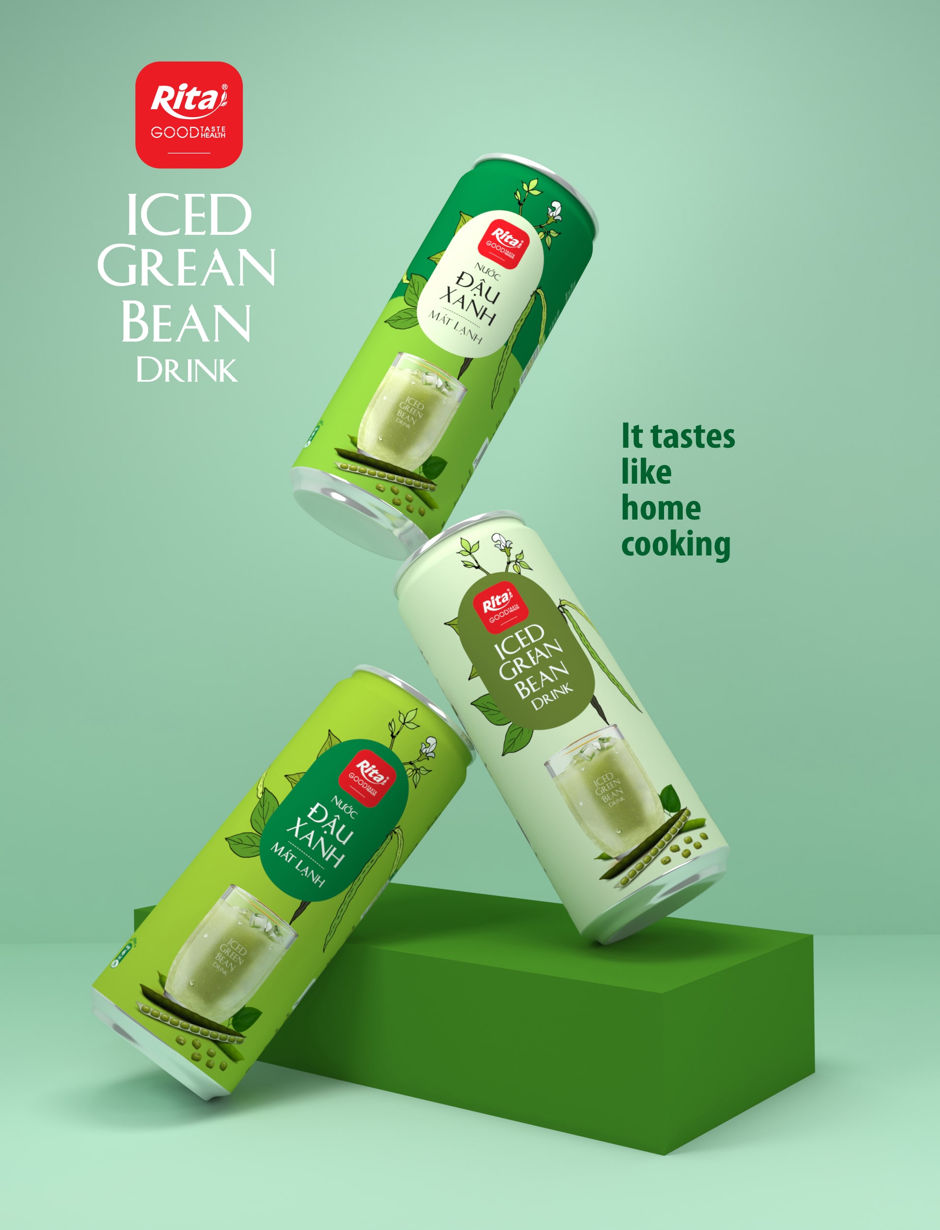 3D Iced Grean Bean drink 320ml 01 min