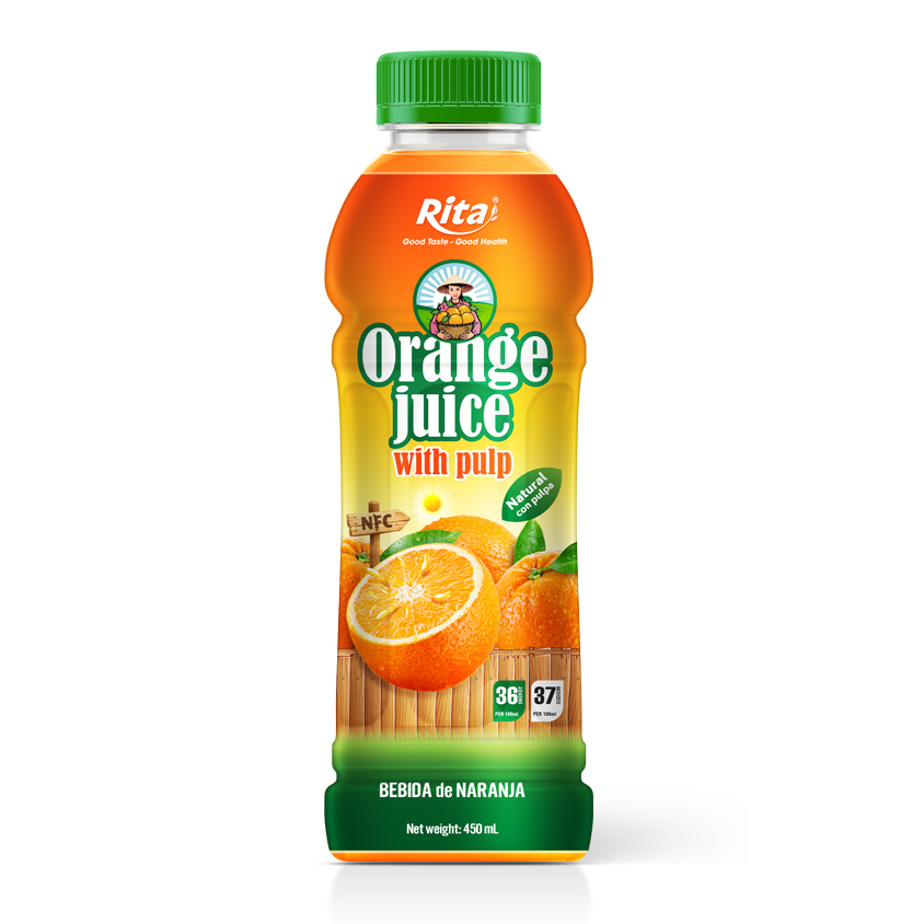 450ml pet bottle Orange juice with Pulp Drink Natural