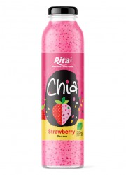 10.6 fl oz glass bottle mix chia seeds with strawberry juice 1