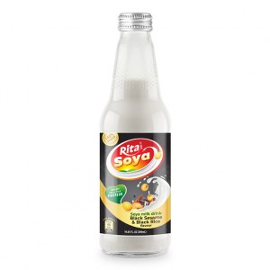 100 vegan  Rita Soya milk drink balck sesame and black rice 10.05 fl oz glass bottle