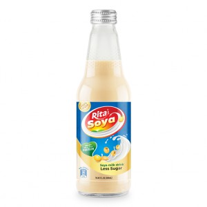 100 vegan  Rita Soya milk drink less sugar 10.05 fl oz glass bottle