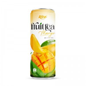 320ml Sleek alu can Mango bubble tea drink healthy with green tea