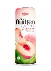 320ml Sleek alu can Peach juice tea drink healthy with green tea