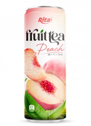 330ml Sleek alu can Peach juice tea drink healthy with green tea