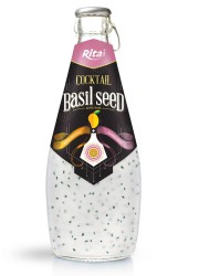 Cocktail flavor with basil seed 290ml glass bottle