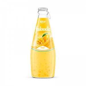 Falooda drink - milk drink with basil seed mixed Nata de coco with mango flavour