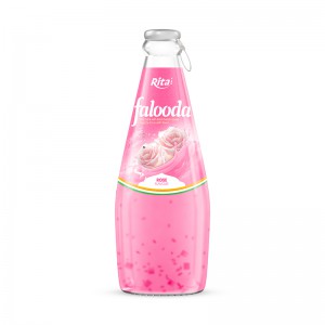 Falooda drink - milk drink with basil seed mixed Nata de coco with rose flavour