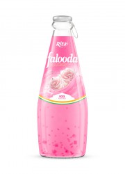 Falooda drink - milk drink with basil seed mixed Nata de coco with rose flavour