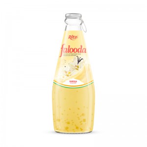 Falooda drink - milk drink with basil seed mixed Nata de coco with vanilla flavour