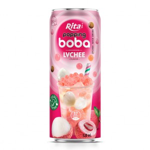 best popping boba with lychee flavor canned drink