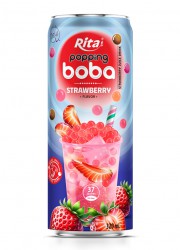 best popping boba with strawberry flavor canned drink