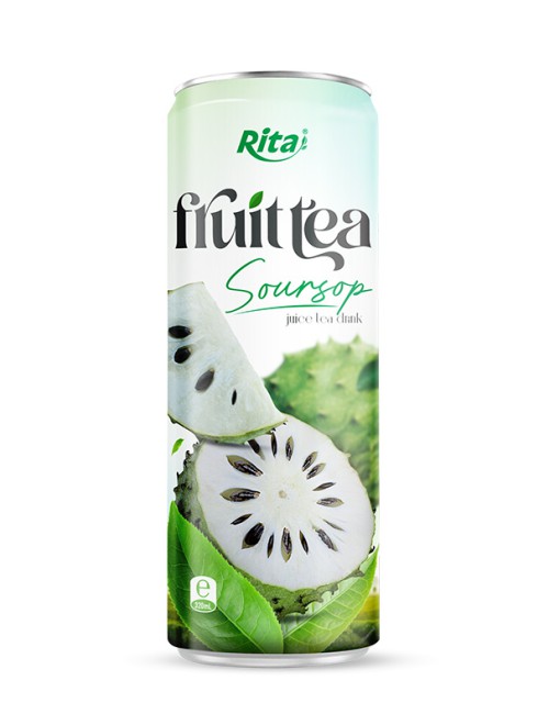 320ml Sleek alu can Soursop juice tea drink healthy with green tea non-alcoholic