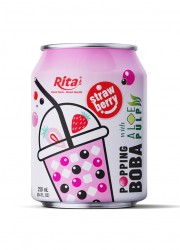 8.4 fl oz Cans Popping Boba with aloe pulp and strawberry 1