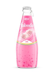 Falooda drink - milk drink with basil seed mixed Nata de coco with rose flavour