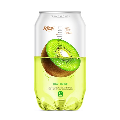 Pet can 350ml Sparkling drink with kiwi flavor rita