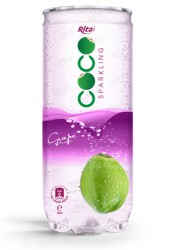 Sparking coconut water with grape flavor 250ml Pet can 