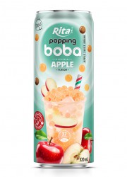 best popping boba with apple flavor canned drink