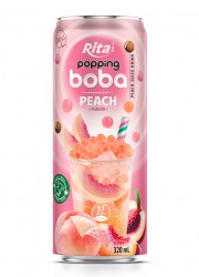 best popping boba with peach flavor canned drink