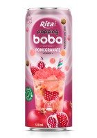 Вкусный чай Boba Tea в тонкой банке 320 мл со вкусом граната