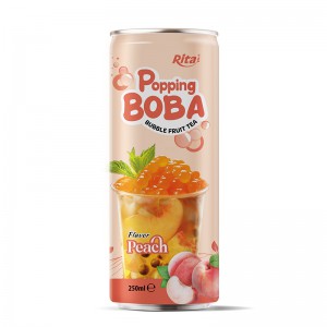 popping boba bubble fruit PEACH TEA  250ML cans